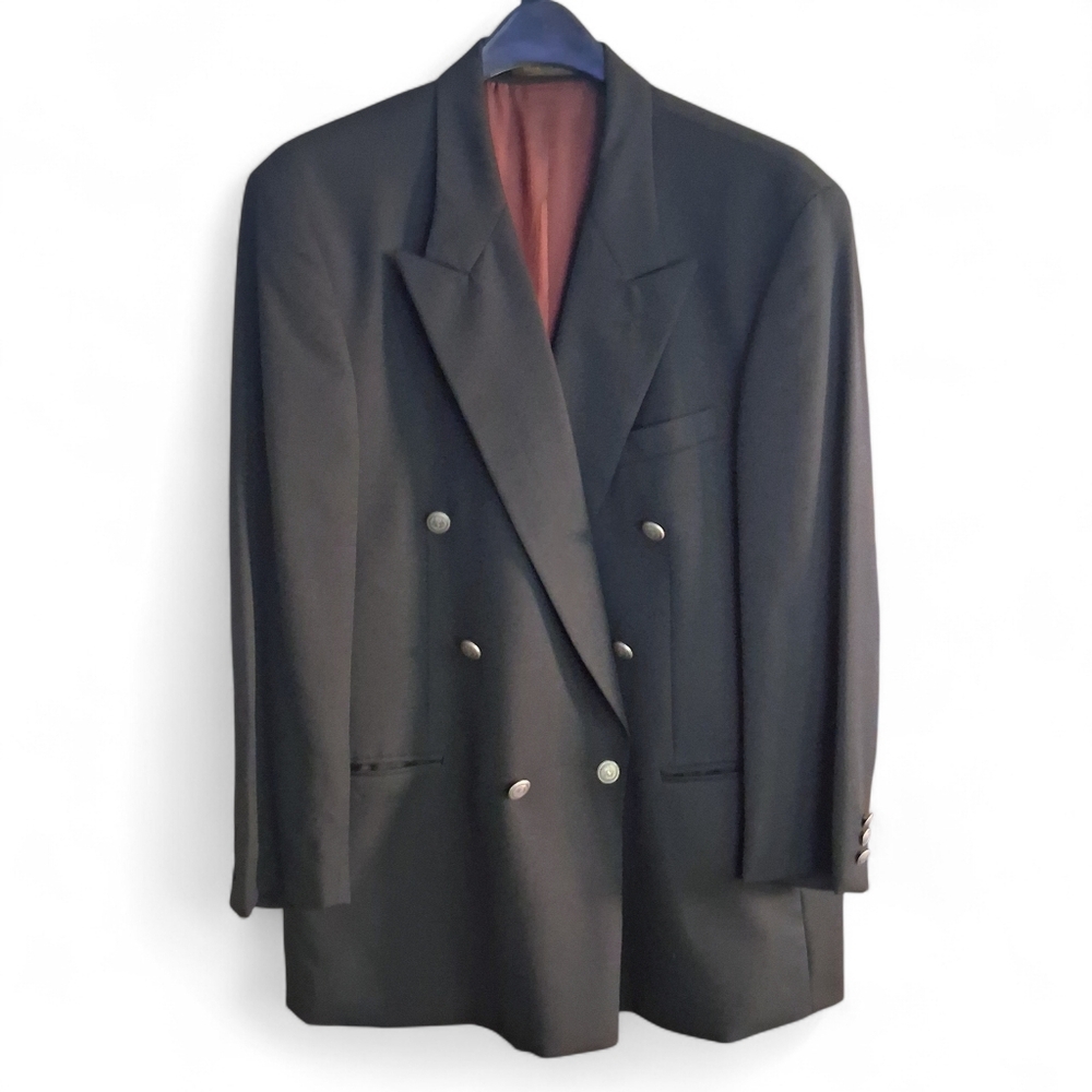 Vintage Fiori Wool Blazer Mens Size 43 R- black suit coat - Picture 7 of 7